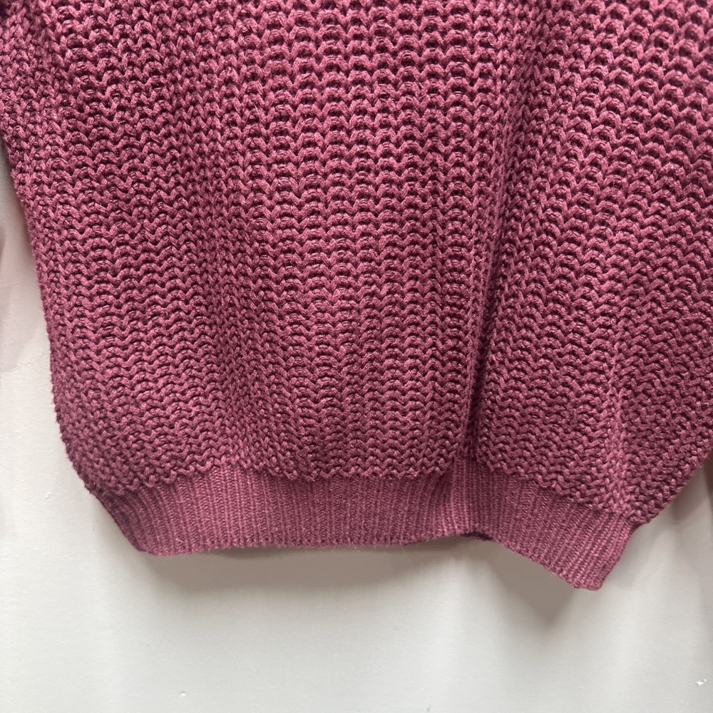 Hunting Horn J Riggins Mens Large Burgundy Cable Knit Ramie Cotton Sweater Vtg - Picture 7 of 8
